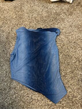 Pitaya Blue One-Shoulder Sheer Camisole